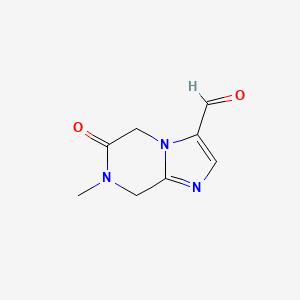 molecular formula C8H9N3O2 B8716167 7-Methyl-6-oxo-5,6,7,8-tetrahydroimidazo[1,2-a]pyrazine-3-carbaldehyde 