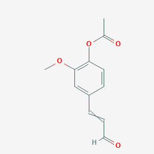 molecular formula C12H12O4 B8716271 2-methoxy-4-[(1E)-3-oxoprop-1-en-1-yl]phenyl acetate 