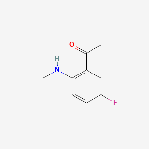 molecular formula C9H10FNO B8716632 Ethanone, 1-[5-fluoro-2-(methylamino)phenyl]- 