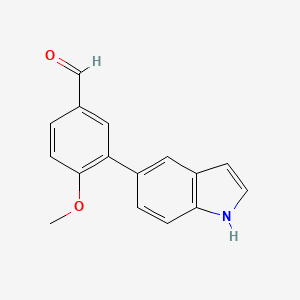 molecular formula C16H13NO2 B8716746 3-(1H-indol-5-yl)-4-methoxybenzaldehyde 