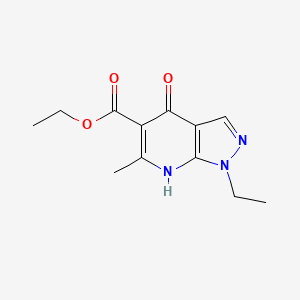 molecular formula C12H15N3O3 B8716767 Ethyl 1-ethyl-4-hydroxy-6-methyl-1H-pyrazolo[3,4-b]pyridine-5-carboxylate 