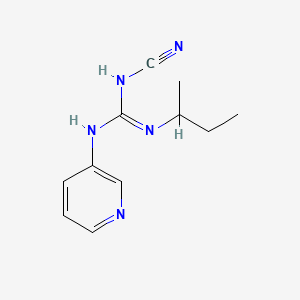molecular formula C11H15N5 B8716784 Guanidine, N-cyano-N'-(1-methylpropyl)-N''-3-pyridinyl- CAS No. 60560-03-4
