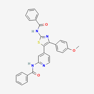 molecular formula C29H22N4O3S B8716914 N-[4-[2-Benzoylamino-4-(4-methoxyphenyl)-1,3-thiazol-5-YL]-2-pyridyl]benzamide CAS No. 303162-58-5