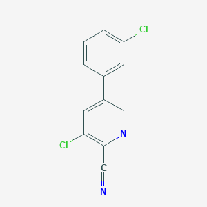 molecular formula C12H6Cl2N2 B8717103 3-Chloro-5-(3-chlorophenyl)picolinonitrile 