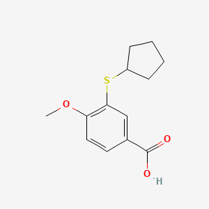 molecular formula C13H16O3S B8717159 3-(Cyclopentylthio)-4-methoxybenzoic acid 