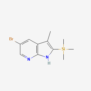 1H-Pyrrolo[2,3-b]pyridine, 5-bromo-3-methyl-2-(trimethylsilyl)-