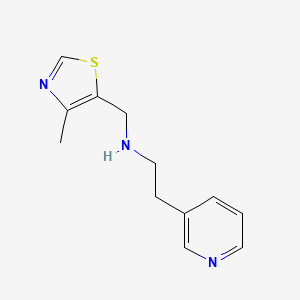 molecular formula C12H15N3S B8717251 N-[(4-methyl-1,3-thiazol-5-yl)methyl]-2-pyridin-3-ylethanamine 