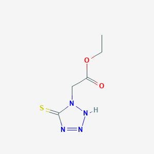 molecular formula C5H8N4O2S B8717402 Ethyl 5-mercapto-1H-tetrazol-1-ylacetate CAS No. 56610-83-4