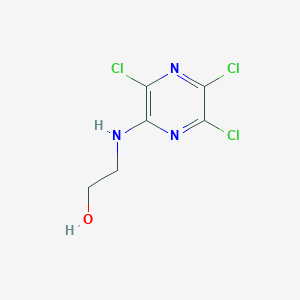 molecular formula C6H6Cl3N3O B8717493 2-((3,5,6-Trichloropyrazin-2-yl)amino)ethanol CAS No. 63880-13-7