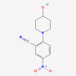 molecular formula C12H13N3O3 B8717577 5-Nitro-2-(4-hydroxypiperidino)benzonitrile CAS No. 288251-79-6