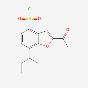 2-Acetyl-7-(butan-2-yl)-1-benzofuran-4-sulfonyl chloride