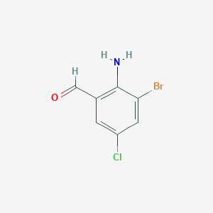 molecular formula C7H5BrClNO B8717658 2-Amino-3-bromo-5-chlorobenzaldehyde 