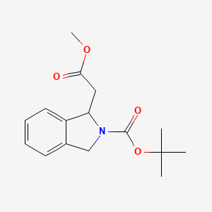molecular formula C16H21NO4 B8717677 tert-Butyl 1-(2-methoxy-2-oxoethyl)isoindoline-2-carboxylate 