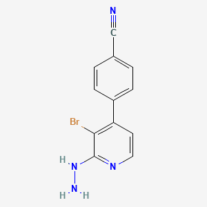 4-(3-Bromo-2-hydrazinylpyridin-4-yl)benzonitrile