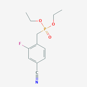 molecular formula C12H15FNO3P B8717736 Diethyl 4-cyano-2-fluorobenzylphosphonate CAS No. 329744-58-3