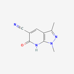 molecular formula C9H8N4O B8717816 1,3-Dimethyl-6-oxo-1H,6H,7H-pyrazolo[3,4-B]pyridine-5-carbonitrile 