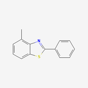 molecular formula C14H11NS B8717908 Benzothiazole, 4-methyl-2-phenyl- (9CI) 