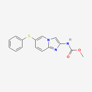 molecular formula C15H13N3O2S B8717986 Methyl (6-(phenylthio)imidazo[1,2-a]pyridin-2-yl)carbamate CAS No. 64064-30-8