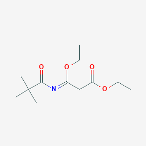 molecular formula C12H21NO4 B8718048 Ethyl 3-ethoxy-3-(pivaloylimino)propanoate 