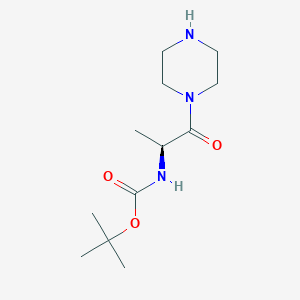 molecular formula C12H23N3O3 B8718083 tert-butyl N-[(2S)-1-oxo-1-(piperazin-1-yl)propan-2-yl]carbamate 