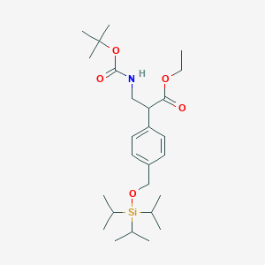 Ethyl 3-((tert-butoxycarbonyl)amino)-2-(4-(((triisopropylsilyl)oxy)methyl)phenyl)propanoate