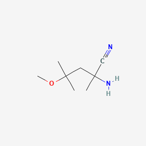 molecular formula C8H16N2O B8718369 Pentanenitrile, 2-amino-4-methoxy-2,4-dimethyl- CAS No. 56262-41-0