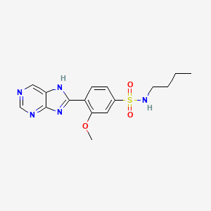B8718626 N-Butyl-3-methoxy-4-(7H-purin-8-yl)benzene-1-sulfonamide CAS No. 89469-21-6