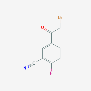 molecular formula C9H5BrFNO B8718671 5-(2-Bromoacetyl)-2-fluorobenzonitrile 
