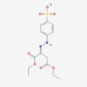 molecular formula C14H18N2O7S B087188 Butanedioic acid, [(4-sulfophenyl)hydrazono]-, 1,4-diethyl ester CAS No. 121-94-8