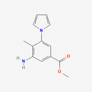 molecular formula C13H14N2O2 B8719348 Methyl 3-amino-4-methyl-5-(1H-pyrrol-1-yl)benzoate CAS No. 61544-58-9