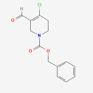 molecular formula C14H14ClNO3 B8719454 Benzyl 4-chloro-3-formyl-5,6-dihydropyridine-1(2H)-carboxylate 