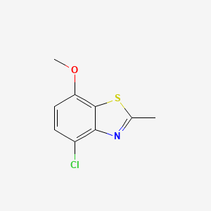 molecular formula C9H8ClNOS B8719506 Benzothiazole,4-chloro-7-methoxy-2-methyl-(9ci) 