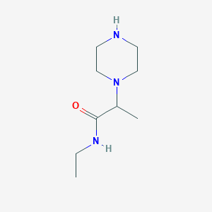 molecular formula C9H19N3O B8719519 N-Ethyl-2-(piperazin-1-yl)propanamide CAS No. 86906-56-1