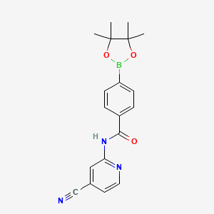molecular formula C19H20BN3O3 B8720125 N-(4-cyanopyridin-2-yl)-4-(4,4,5,5-tetramethyl-1,3,2-dioxaborolan-2-yl)benzamide 