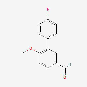 molecular formula C14H11FO2 B8720430 4'-Fluoro-6-methoxy[1,1'-biphenyl]-3-carbaldehyde CAS No. 337535-45-2