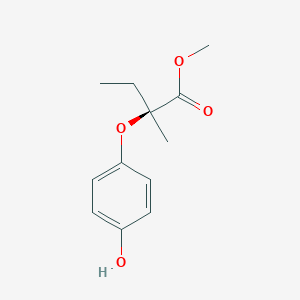 molecular formula C12H16O4 B8720440 (2S)-Methyl 2-(4-hydroxyphenoxy)-2-methylbutanoate CAS No. 653563-79-2