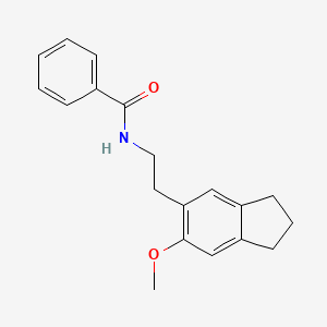 molecular formula C19H21NO2 B8720575 Benzamide, N-(2-(2,3-dihydro-6-methoxy-1H-inden-5-yl)ethyl)- CAS No. 67295-87-8