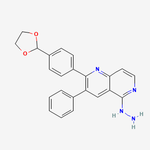 molecular formula C23H20N4O2 B8720639 2-[4-(1,3-dioxolan-2-yl)phenyl]-5-hydrazinyl-3-phenyl-1,6-Naphthyridine CAS No. 917363-83-8