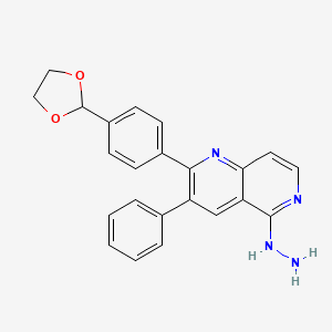 2-[4-(1,3-dioxolan-2-yl)phenyl]-5-hydrazinyl-3-phenyl-1,6-Naphthyridine