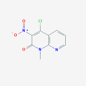 molecular formula C9H6ClN3O3 B8720647 4-Chloro-1-methyl-3-nitro-1,8-naphthyridin-2(1H)-one CAS No. 921214-38-2