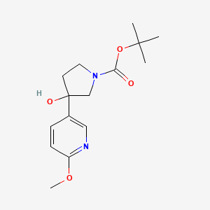 molecular formula C15H22N2O4 B8720771 Tert-butyl 3-hydroxy-3-(6-methoxypyridin-3-yl)pyrrolidine-1-carboxylate CAS No. 1225218-30-3