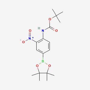 molecular formula C17H25BN2O6 B8720775 tert-Butyl (2-nitro-4-(4,4,5,5-tetramethyl-1,3,2-dioxaborolan-2-yl)phenyl)carbamate 