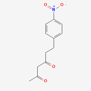 molecular formula C12H13NO4 B8720825 6-(4-Nitrophenyl)hexane-2,4-dione 