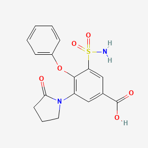 molecular formula C17H16N2O6S B8720827 3-(2-Oxopyrrolidin-1-yl)-4-phenoxy-5-sulfamoylbenzoic acid CAS No. 89995-78-8