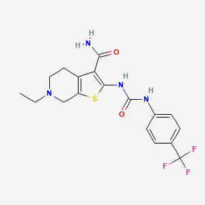 molecular formula C18H19F3N4O2S B8720905 6-Ethyl-2-({[4-(trifluoromethyl)phenyl]carbamoyl}amino)-4,5,6,7-tetrahydrothieno[2,3-c]pyridine-3-carboxamide 