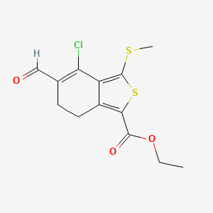 molecular formula C13H13ClO3S2 B8720912 Ethyl 4-chloro-5-formyl-3-(methylthio)-6,7-dihydro-2-benzothiophene-1-carboxylate 