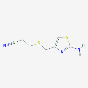 molecular formula C7H9N3S2 B8720961 3-(2-Aminothiazol-4-ylmethylthio)propionitrile 