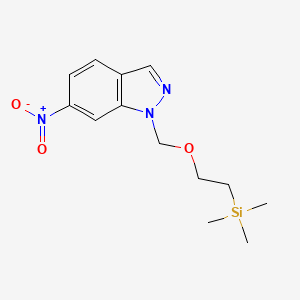 molecular formula C13H19N3O3Si B8721026 6-Nitro-1-{[2-(trimethylsilyl)ethoxy]methyl}indazole 