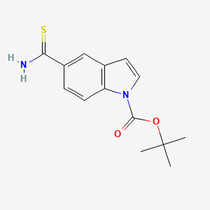 molecular formula C14H16N2O2S B8721115 TERT-BUTYL 5-CARBAMOTHIOYLINDOLE-1-CARBOXYLATE 
