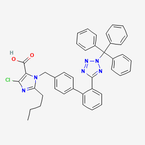 2-butyl-4-chloro-1-((2'-(2-trityl-2H-tetrazol-5-yl)-[1,1'-biphenyl]-4-yl)methyl)-1H-imidazole-5-carboxylic acid